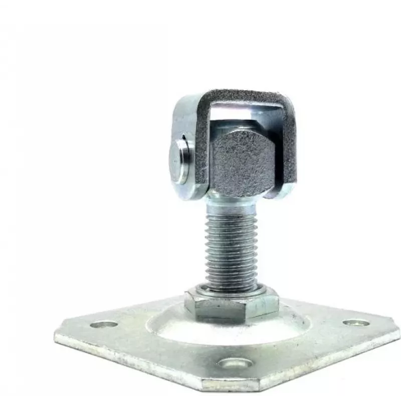 PSG Bisagra ajustable para soldar 61.019.01 con placa de montaje 100x100x4mm - rosca M20 (ojo galvanizado)