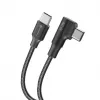 Forcell F-Energy CC-1Deg cable USB-C a USB-C 100W PD QC4.0 5A 2m negro acodado 90°