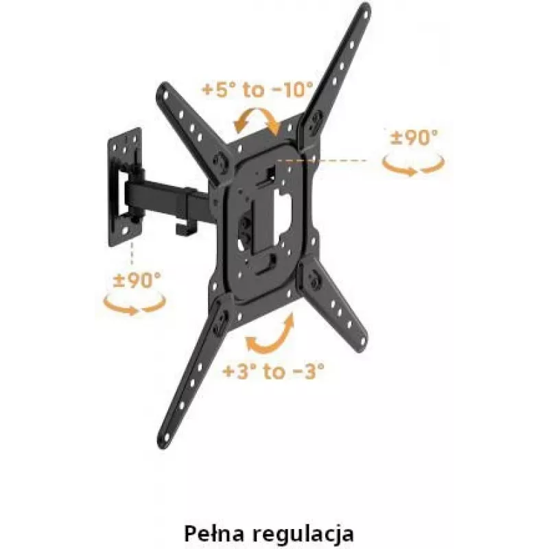 GETFORT GF-FM2365-30 soporte de TV con movimiento completo para LED/LCD 23-65 pulgadas, 30 kg, VESA 400x400, negro