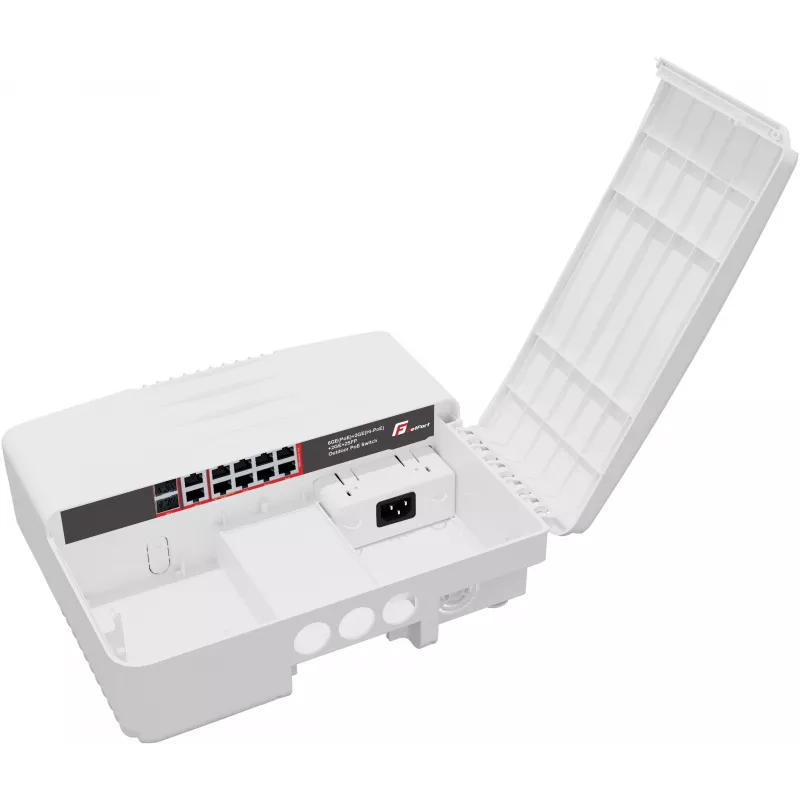 GETFORT GF-6222-GGUF-PO switch PoE+ para exterior de 8 puertos (6x PoE+ 10/100/1000Mbps + 2x 10/100/1000Mbps + 2x SFP) IP65, 120W