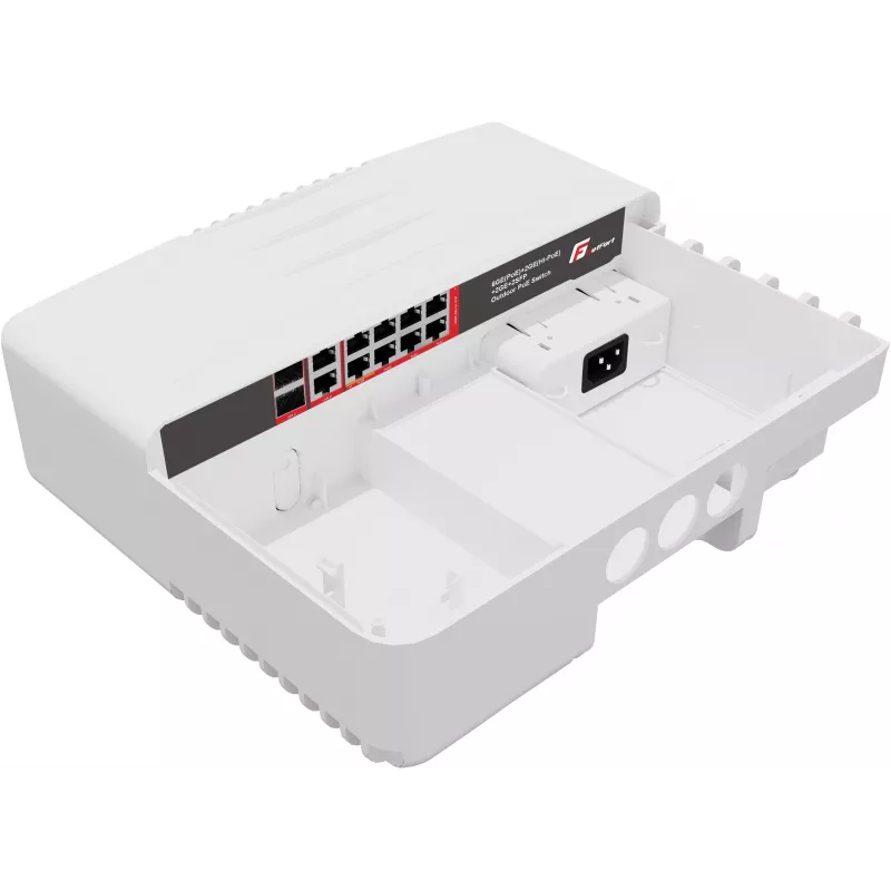 GETFORT GF-6222-GGUF-PO switch PoE+ para exterior de 8 puertos (6x PoE+ 10/100/1000Mbps + 2x 10/100/1000Mbps + 2x SFP) IP65, 120W