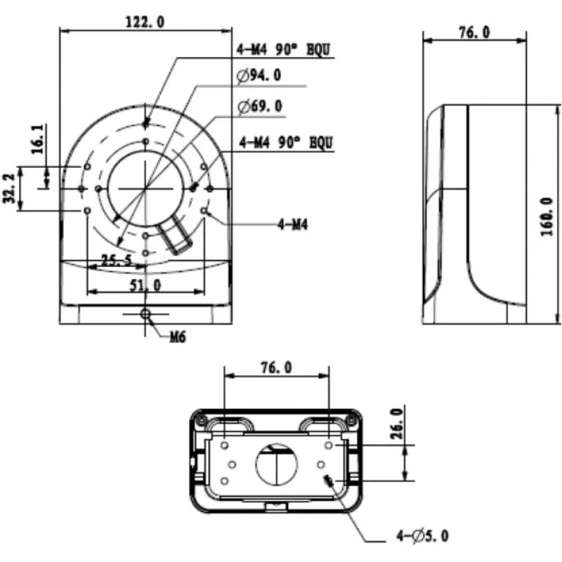 MITON MT-P204W caja de derivación de superficie IP65 blanca