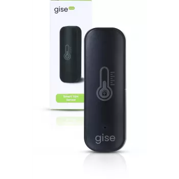 GISE Sensor inteligente de temperatura y humedad Wi-Fi negro | Tuya | GTHS-WF-01-B
