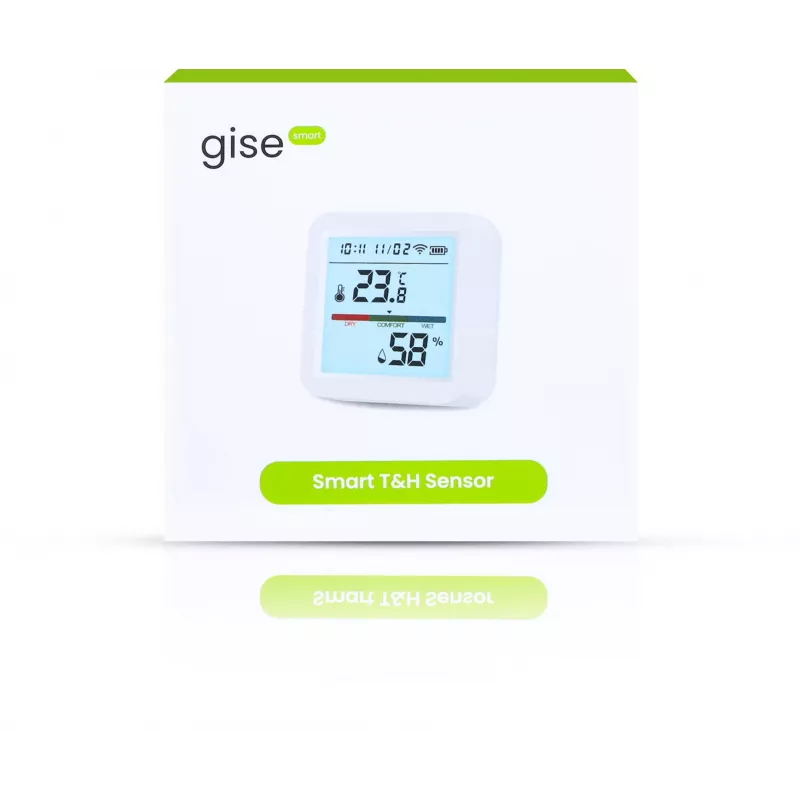 GISE Sensor inteligente de temperatura y humedad Wi-Fi Tuya GTHS-WF-02