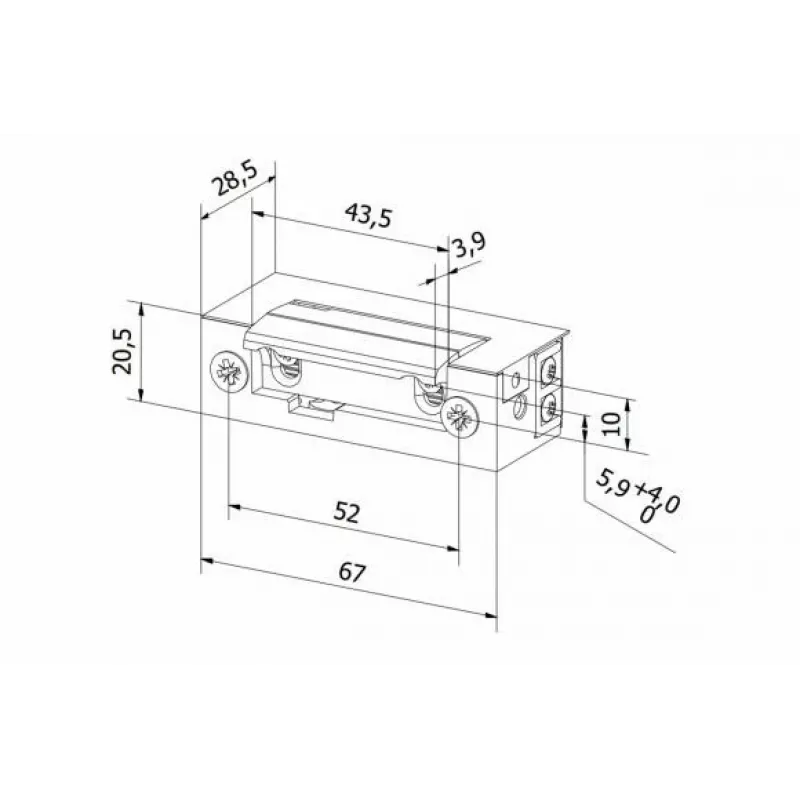 BIRA ES1-001 Abrepuertas eléctrico simétrico 12V AC/DC Basic
