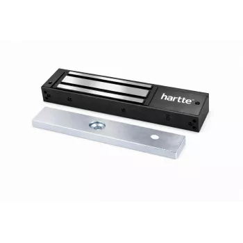 BIRA HARTTE MG280SR-BK Cerradura electromagnética de puerta 280kg negra con monitorización y señalización