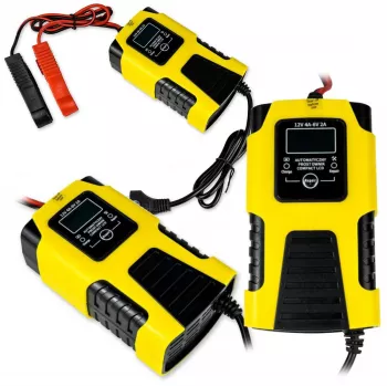 Volt Polska Cargador de batería automático 12V 4A / 6V 2A LCD