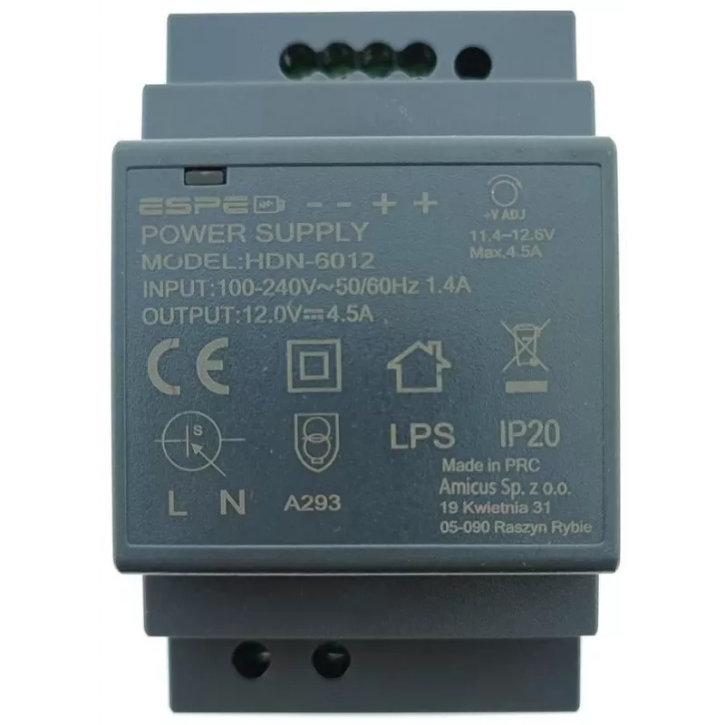 ESPE HDN-6012 Fuente de alimentación para carril DIN 12V 54W 4.5A