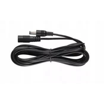 ESPE Cable de extensión de alimentación DC 5,0m 2x0,5mm² Trenzado conector macho DC a conector hembra DC 2,1x5,5mm negro