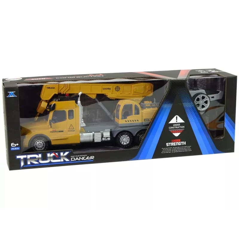 LEAN TOYS Camión grúa teledirigido Pilot 2.4G Luces Sonidos Amarillo