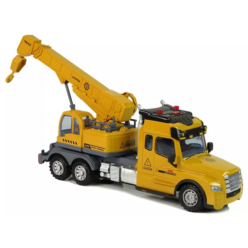 LEAN TOYS Camión grúa teledirigido Pilot 2.4G Luces Sonidos Amarillo