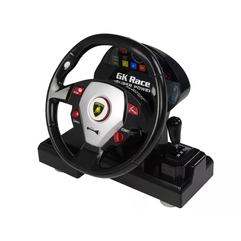 LEAN TOYS Mando a distancia Lamborghini Veneno Amarillo 2,4 GHz Volante Coche RC con Sonido y Luz