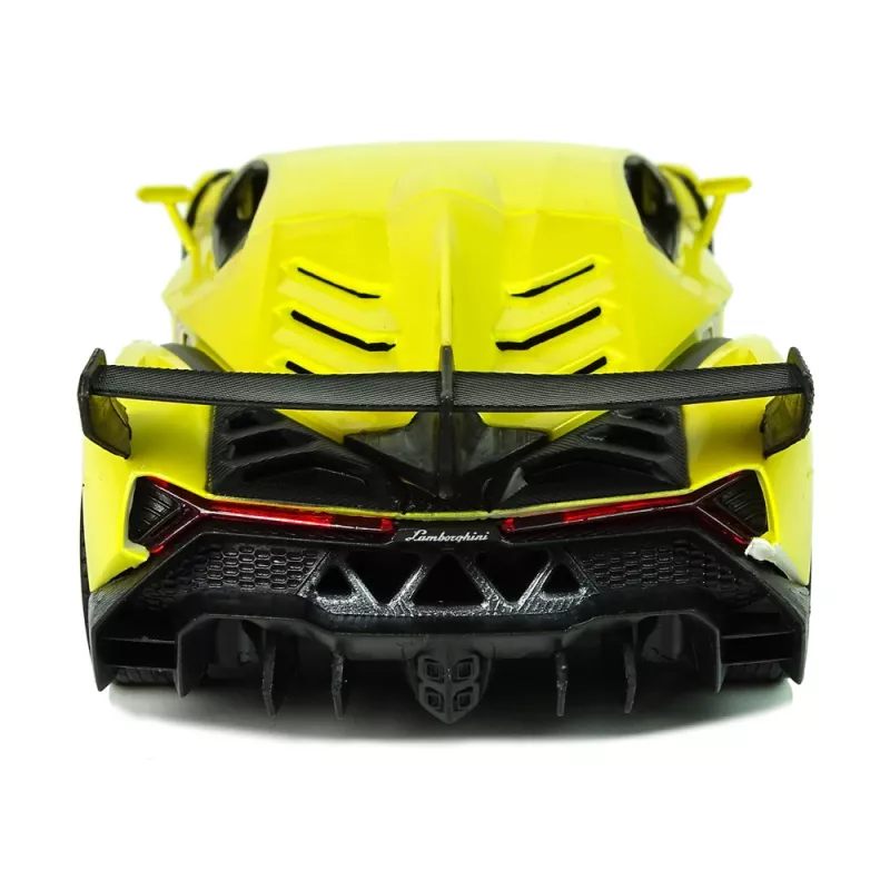 LEAN TOYS Mando a distancia Lamborghini Veneno Amarillo 2,4 GHz Volante Coche RC con Sonido y Luz