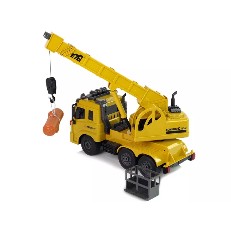 LEAN TOYS Camión grúa con mando a distancia 1:20 Lift Crane Pilot 2.4G Sonido Luces