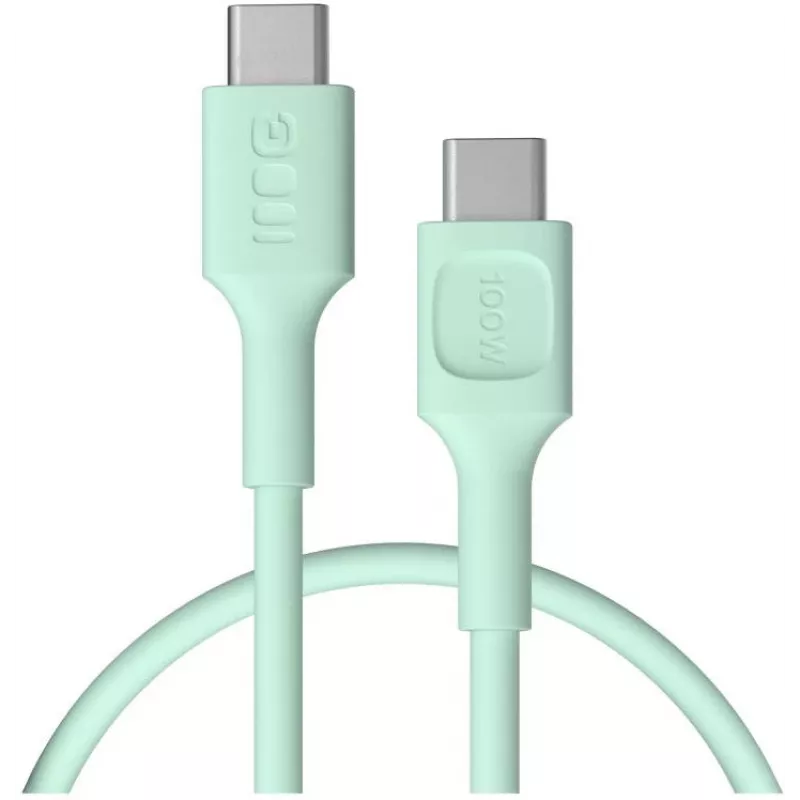 Green Cell PowerFlex Cable USB-C a USB-C de carga rápida 100W 0,3m Verde menta