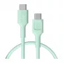 Green Cell PowerFlex Cable USB-C a USB-C de carga rápida 100W 0,3m Verde menta