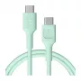 Green Cell PowerFlex Cable USB Type-C a USB Type-C de carga rápida 100W Verde menta 1,2m