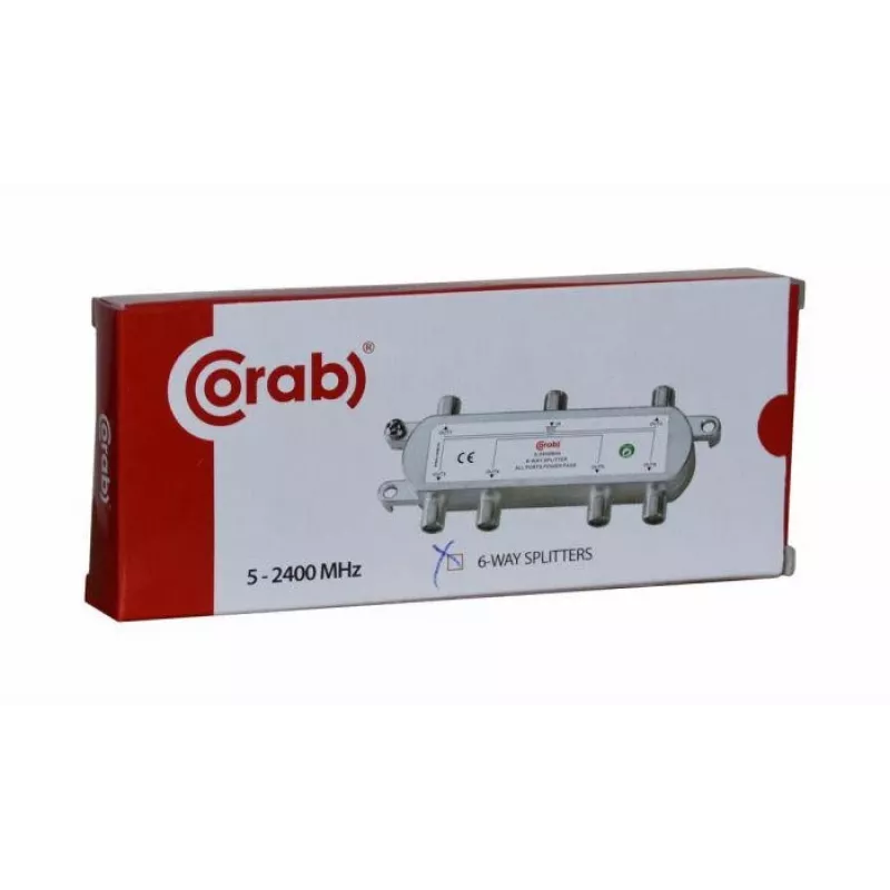 CORAB Distribuidor de señal TV/SAT de 6 vías 5-2400 MHz con paso DC