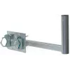 CORAB UBU-38/450-H Soporte universal de balcón para antenas de satélite, terrestres y LTE, diámetro de mástil 38 mm, saliente 450 mm, acero galvanizado en caliente, gris metalizado