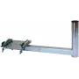 CORAB UBU-38/450-H Soporte universal de balcón para antenas de satélite, terrestres y LTE, diámetro de mástil 38 mm, saliente 450 mm, acero galvanizado en caliente, gris metalizado