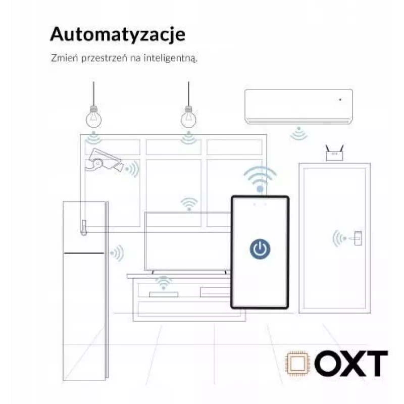OXT T220P módulo de relé Wi-Fi, 1 circuito, 16 A, medición de energía, Tuya