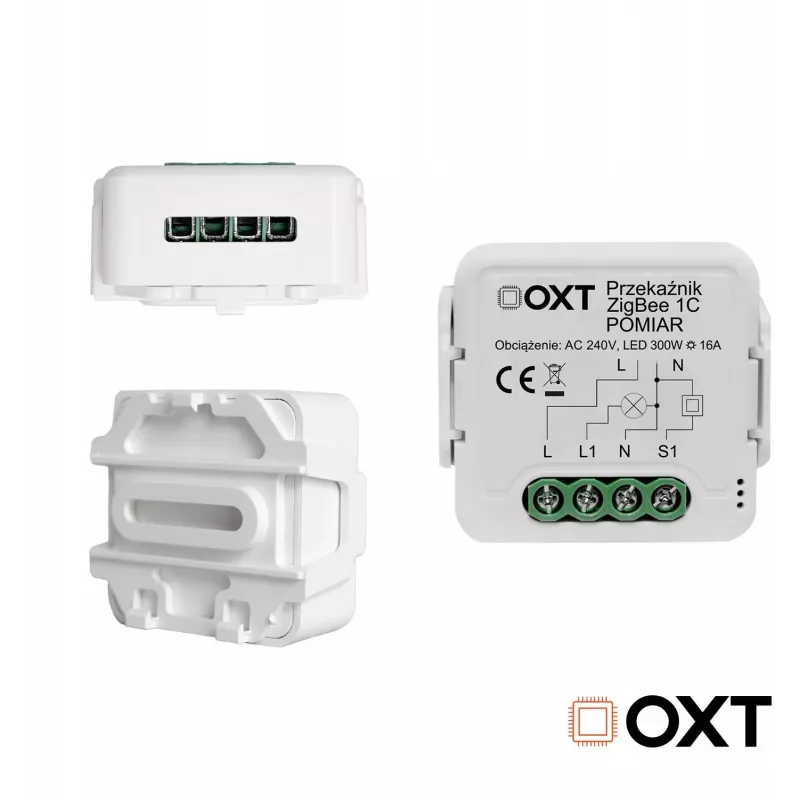 OXT T260P Módulo relé inteligente 1 canal 16A con monitorización de potencia, ZigBee 3.0, compatible con Tuya