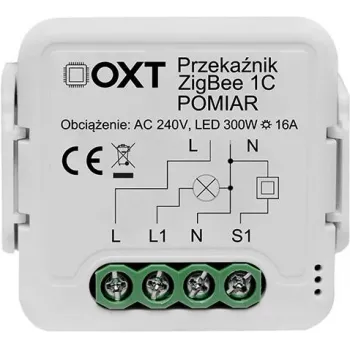 OXT T260P Módulo relé inteligente 1 canal 16A con monitorización de potencia, ZigBee 3.0, compatible con Tuya