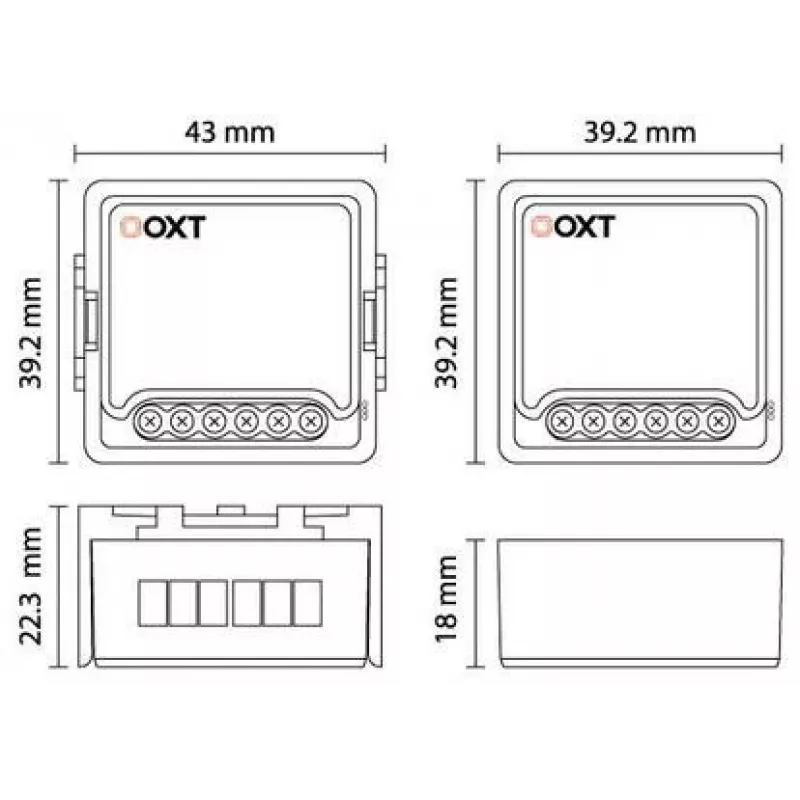 OXT Módulo controlador de persianas y toldos inteligente mini WiFi+RF Tuya T229