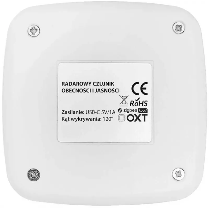 OXT T155 Sensor de presencia radar de ondas milimétricas 24GHz con sensor de luminosidad, USB WiFi Tuya Smart