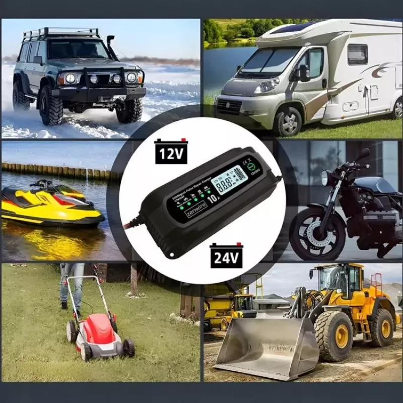 ZENWIRE JMD-10 Cargador de batería de coche inteligente 12V 24V 10A con función de reparación