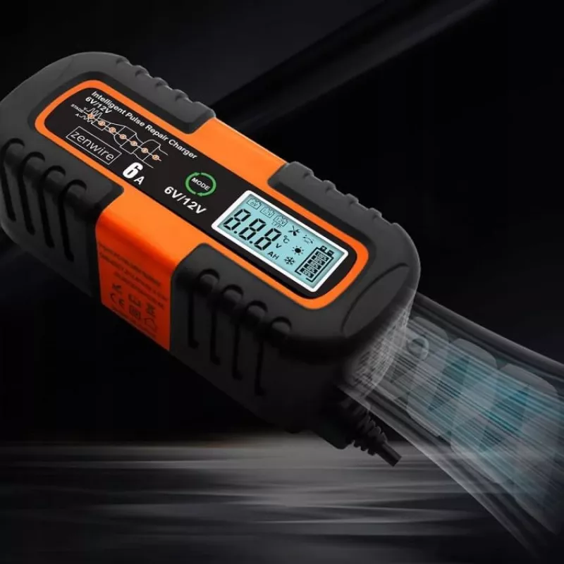 ZENWIRE JMD-6S Cargador de batería inteligente 6V/12V 6A con función de reparación para baterías AGM GEL de plomo-ácido