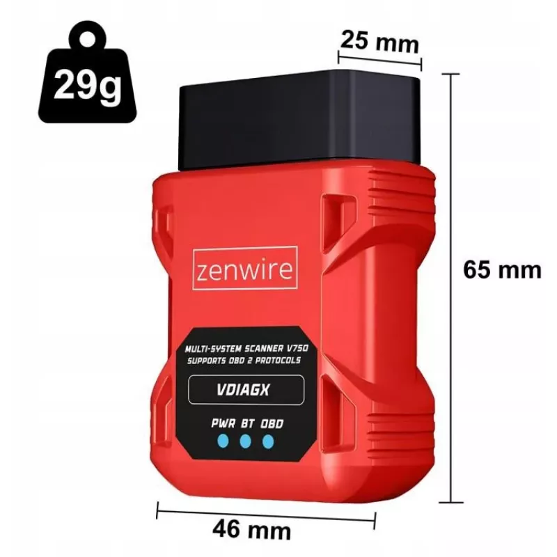Escáner de diagnóstico OBD2 ELM327 VDiagX V016 Interfaz Bluetooth Tester