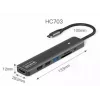 ZENWIRE BS-HC703 adaptador hub USB-C 7 en 1 con HDMI 4K, USB 3.0, SD, PD