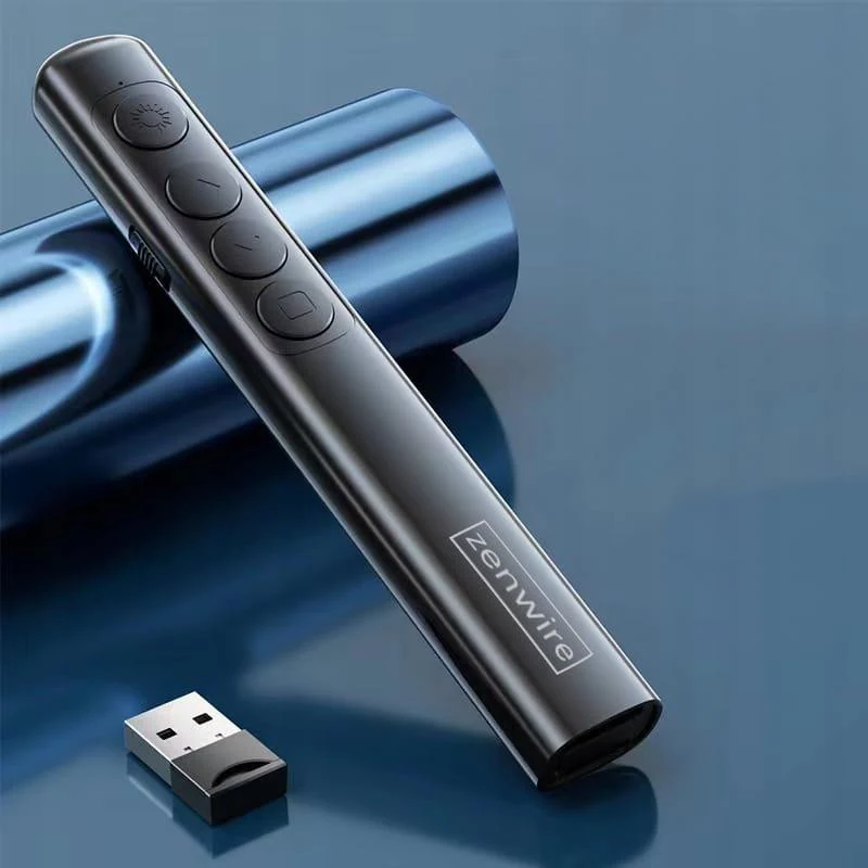 ZENWIRE S9 Puntero láser USB para presentaciones, 2,4 GHz, láser rojo, negro