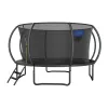 MERACH MR-2429B3 Trampolín, 4,5 m (15 ft) redondo con red de seguridad, máx. 150 kg, 96 muelles