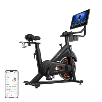 MERACH MR-S36B3 Bicicleta estática - bicicleta vertical magnética con Bluetooth, pantalla LCD, transmisión por correa, volante de inercia de 6 kg, peso máximo de usuario 120 kg