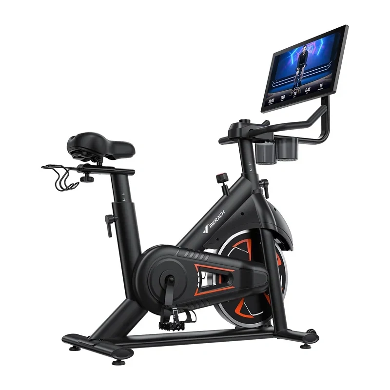 MERACH MR-S36B3 Bicicleta estática - bicicleta vertical magnética con Bluetooth, pantalla LCD, transmisión por correa, volante de inercia de 6 kg, peso máximo de usuario 120 kg