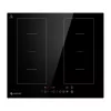 AMZCHEF CE-FS-I72S-FFDD06 Placa de inducción, 4 zonas, 7200W, control táctil, para empotrar, vitrocerámica negra