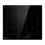 AMZCHEF CE-FS-I72S-FFDD06 Placa de inducción, 4 zonas, 7200W, control táctil, para empotrar, vitrocerámica negra