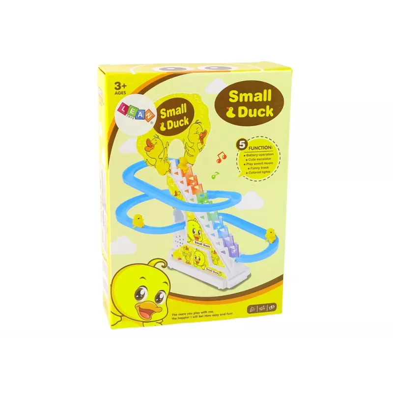 LEAN TOYS Juego educativo pista de carreras tobogán patos escalada