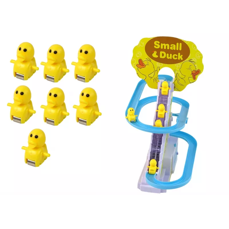 LEAN TOYS Juego educativo pista de carreras tobogán patos escalada