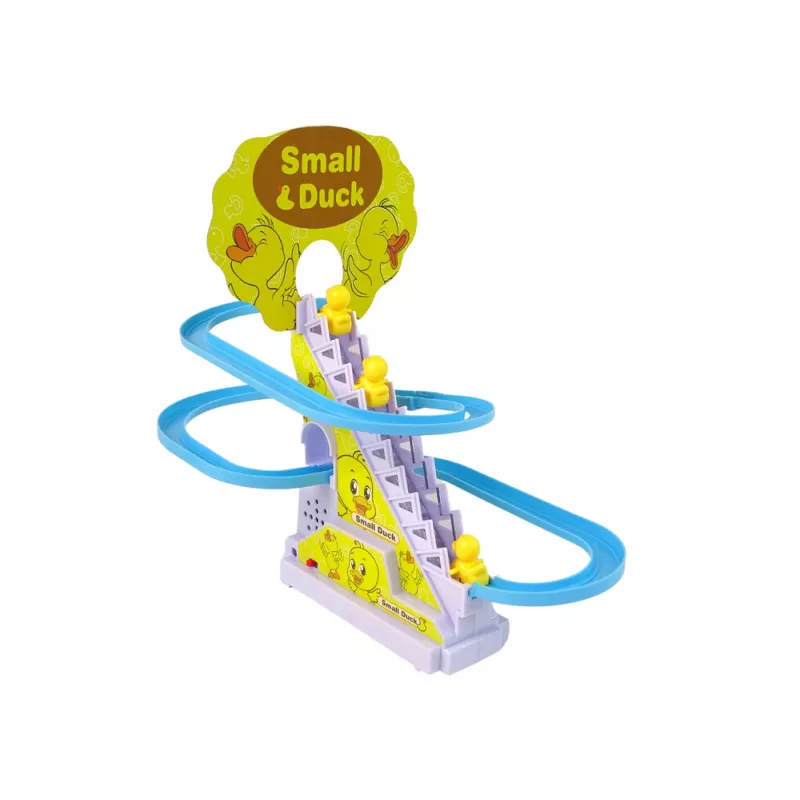 LEAN TOYS Juego educativo pista de carreras tobogán patos escalada