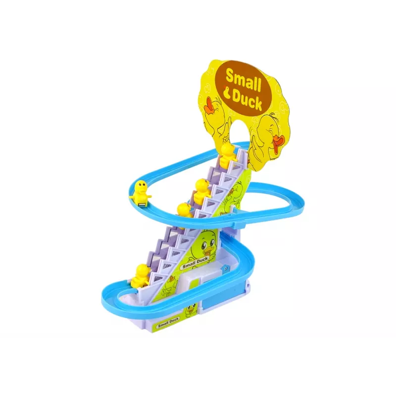 LEAN TOYS Juego educativo pista de carreras tobogán patos escalada