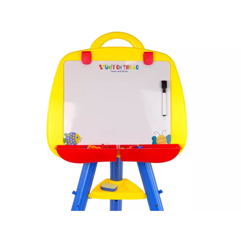 LEAN TOYS Pizarra blanca magnética con soporte 1200x900mm de doble cara giratoria 360°