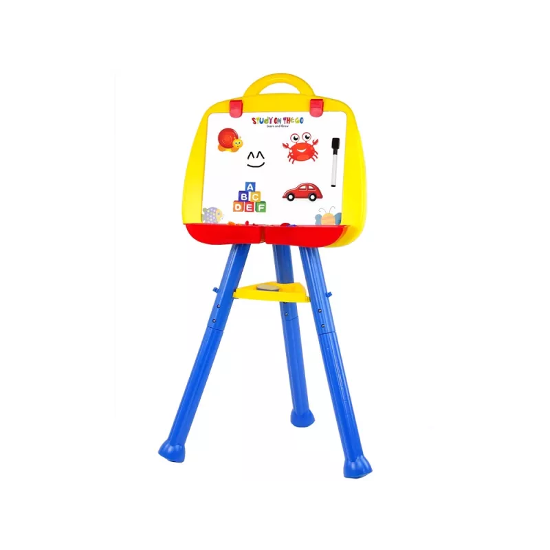 LEAN TOYS Pizarra blanca magnética con soporte 1200x900mm de doble cara giratoria 360°