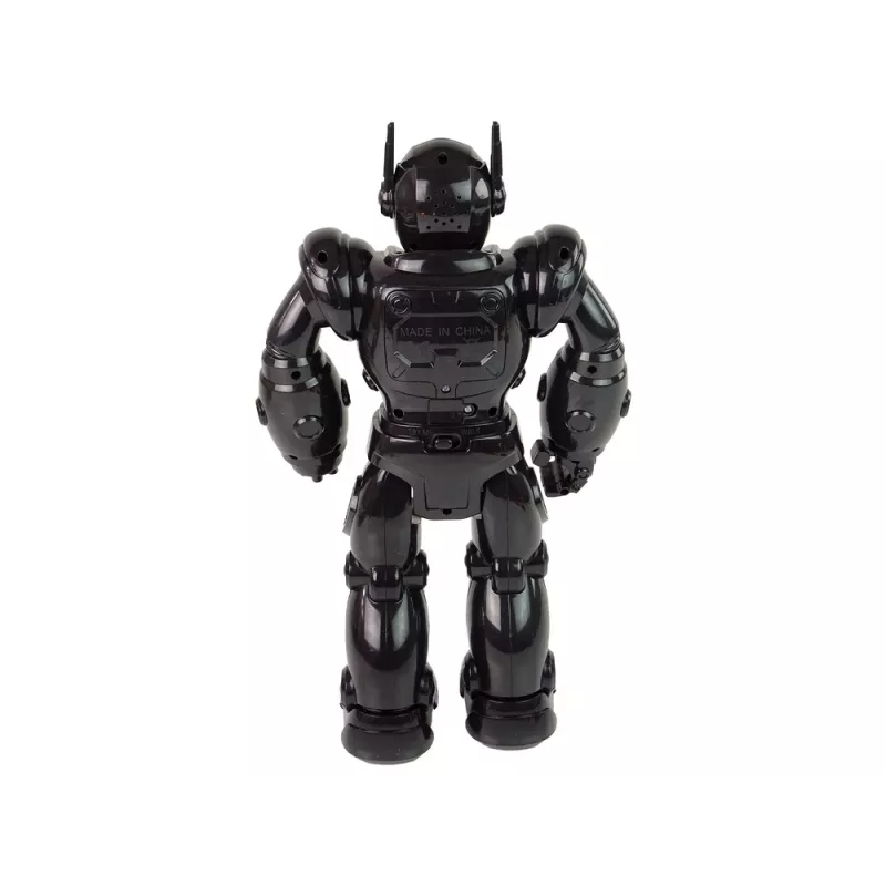 LEAN TOYS Robot Interactivo con Función de Caminar, Sonido y Luz, Negro