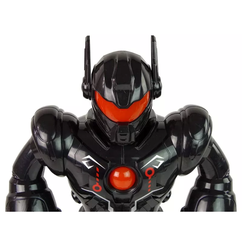 LEAN TOYS Robot Interactivo con Función de Caminar, Sonido y Luz, Negro