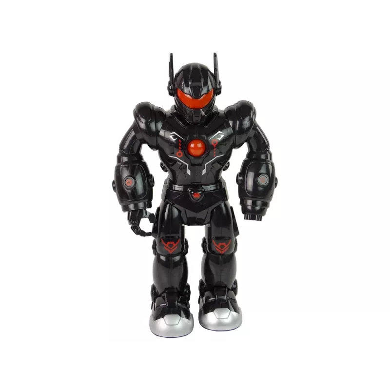 LEAN TOYS Robot Interactivo con Función de Caminar, Sonido y Luz, Negro