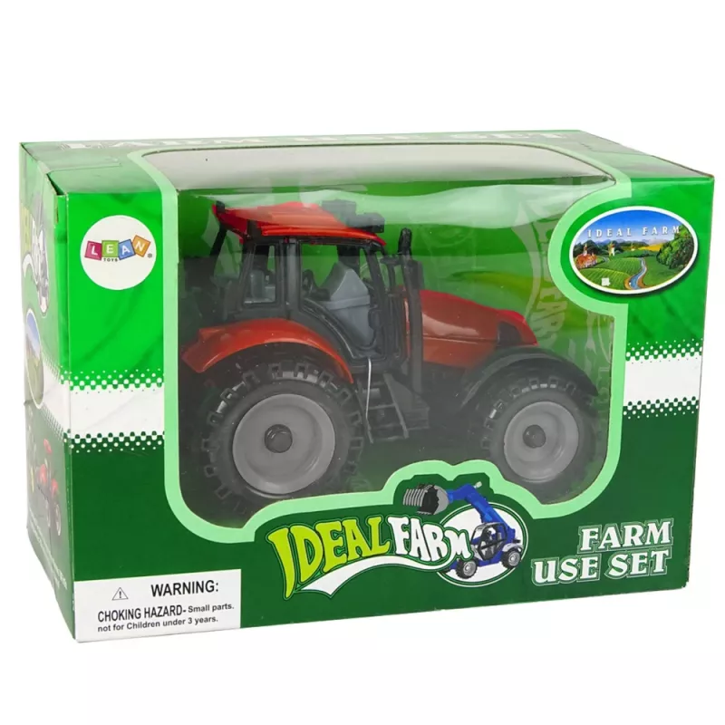 LEAN TOYS Pequeño Tractor con Capó Abatible, Rojo, 13 cm