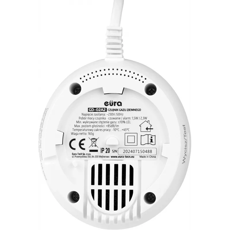 EURA GD-02A2 Detector de Gas Natural y GLP